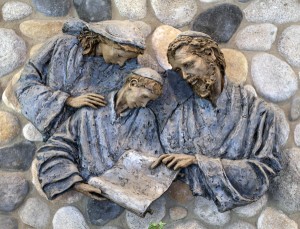 Joseph Teaches Jesus Scriptures in the Holy Family
